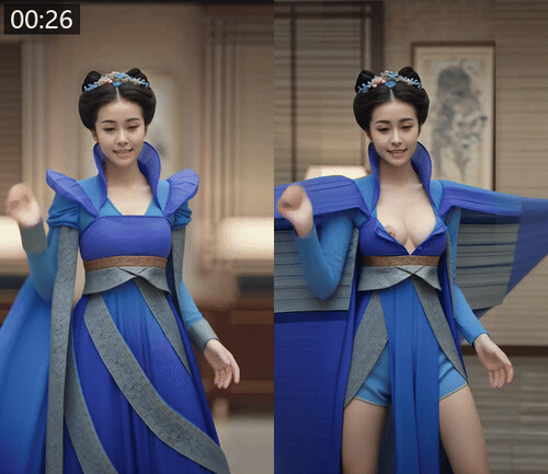 【AI换脸】明星抖音风脱衣系列第1期  刘诗诗 《仙剑奇侠传三》龙葵 纤细身姿  配图3