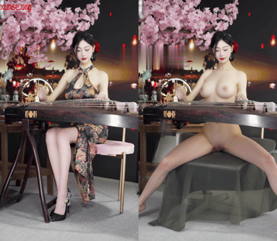 【AI脱衣】网红美女脱衣系列韩笑（第三弹）古筝母狗愃氺 配图3