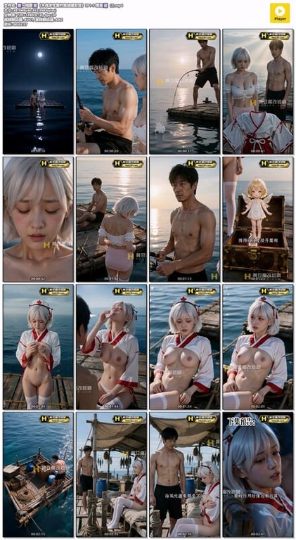 AI短剧《木筏求生靠钓鱼组建后宫》EP1-5 原版 配图34