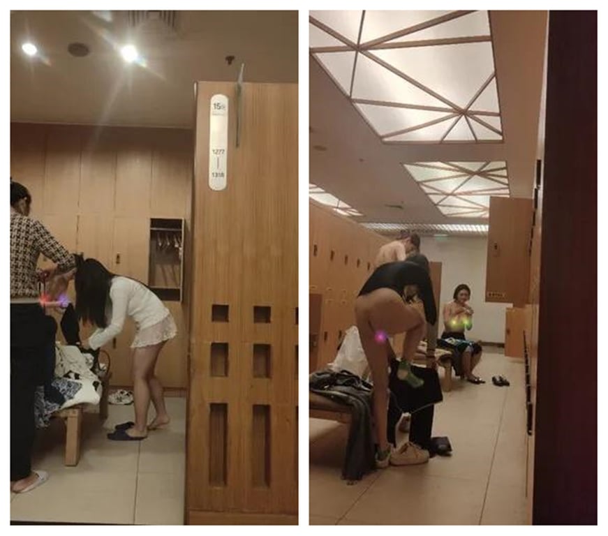 坑爹女主播【少女时代】潜入洗浴会所移动偷拍再遇极品齐肩短发美女撕胸贴和三闺蜜一网 配图5