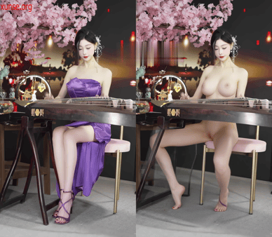 【AI脱衣】网红美女脱衣系列韩笑古筝母狗愃氺 配图3