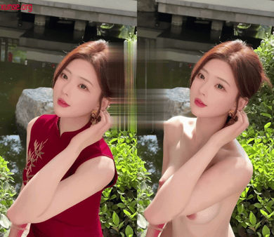 【AI脱衣】春晓116--网红脱衣---童颜稚气，穿上洁白婚纱这反差身材太犯规氺 配图4