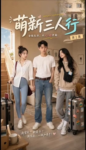 【AI短剧】《萌新三人行》第1-3集合租生活，三人性爱！ 配图2