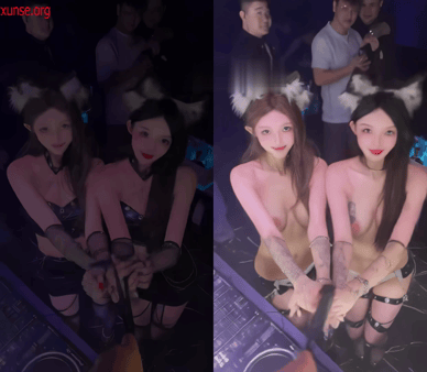 【AI脱衣】网红美女脱衣系列王牌双娇黑丝长腿双生小母狗！四条腿玩两年！氺 配图7