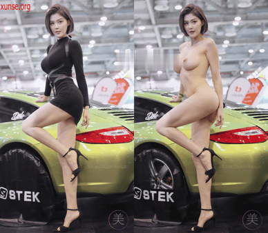 【AI脱衣】网红美女脱衣系列程儿（第三弹）短发美女车模集锦愃氺 配图2