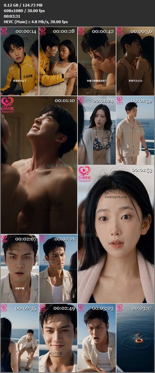 【AI短剧】《金鸡之路》EP1-6集，普通女孩为救母入富豪派对圈首次上游艇被踹下 配图12