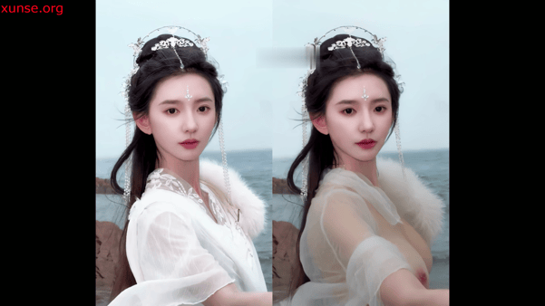 【AI脱衣】明星脱衣系列张婉莹颜值新人演员氺 配图5