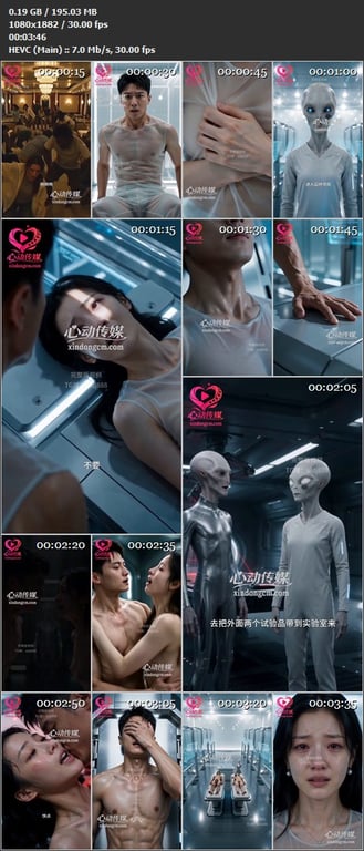 【AI短剧】新剧《被抓走的实验》EP1-6集，外星人为采集人类性爱数据，强行将他 配图7