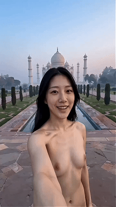 【AI自制小短剧】《裸式旅游》女孩印度旅游vlog，玩累了随便找个野男人回酒店做 配图3