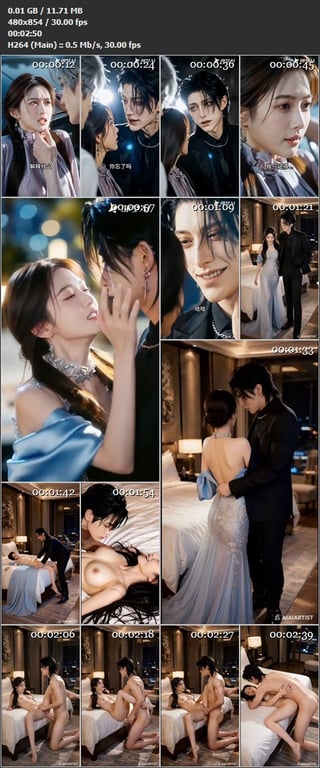 【AI短剧】《分手后霸总给我十亿精子1》EP1-6,甜甜恋爱妹子解锁各种姿势啪啪 配图10