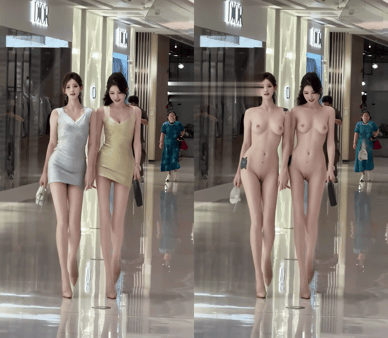 【AI脱衣】网红美女脱衣系列雯雯亲爱的光屁股车模 配图3
