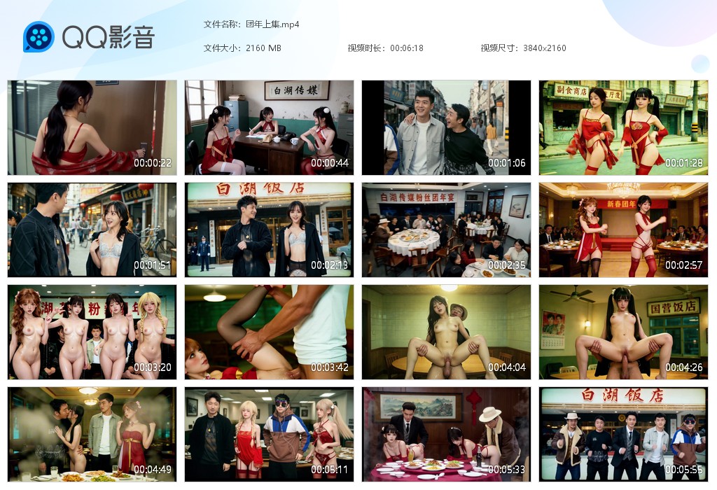 【AI自制小短剧】《团年上集》白湖传媒集团传媒年会上，签约艺人回馈员工啪啪啪！ 配图8