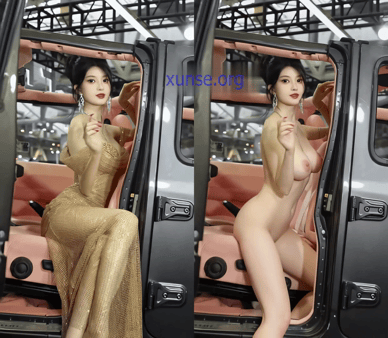 【AI脱衣】网红美女脱衣系列BB酱人气长腿车模愃氺 配图3