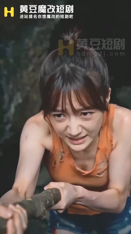 【AI短剧】『荒岛美女劫』第4集完结 孤男寡女掉入石洞美女第一次主动破处！ 配图8