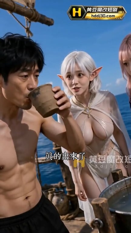 AI短剧《木筏求生靠钓鱼组建后宫》EP1-6 原版无第三方水印 配图6