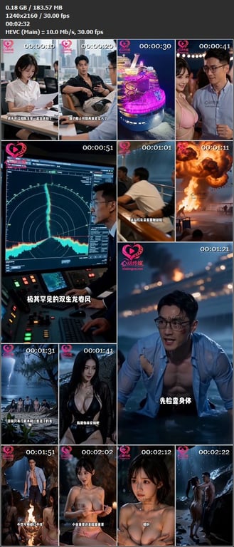 【AI短剧】《邮轮禁忌之夜：荒岛第一次》EP1-3集，第一次的禁忌之夜悄然降临。 配图9