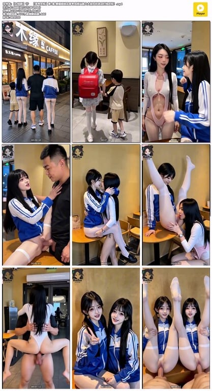 【AI短剧】『高考庆祝』第1集 颜值姐妹花高考完搭讪路人大叔在奶茶店打炮庆祝！ 配图32