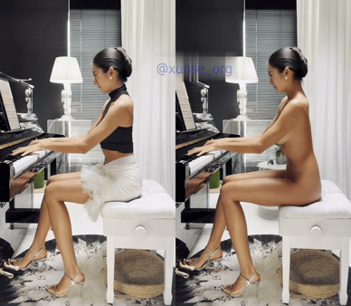【AI脱衣】网红美女脱衣系列爱丽丝儿黑皮艺术精灵愃氺 配图3