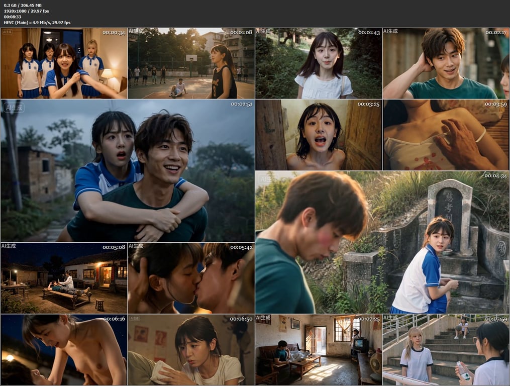 【AI短剧】《高三爱情故事》EP1-9+番外篇合集，校园里的青涩做爱啪啪啪，原档 配图16