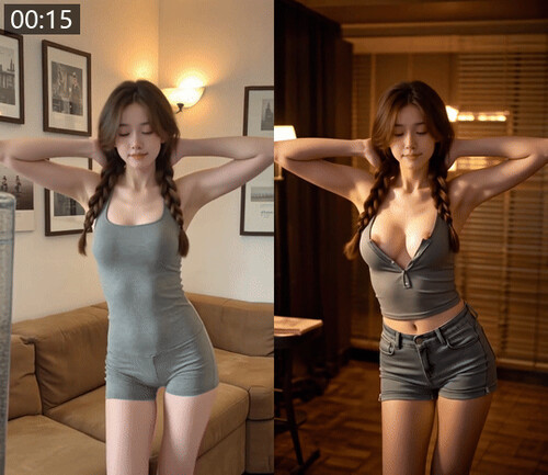 【AI脱衣】抖音美女摇舞脱衣系列第2期摇曳生姿魅惑舞步 紧身灰衣勾人心弦 配图3