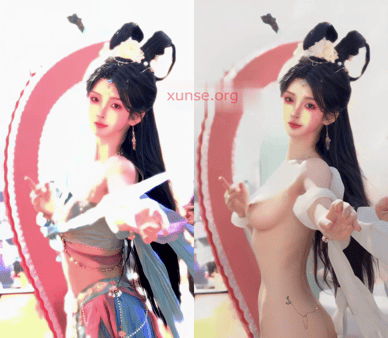 【AI脱衣】网红美女脱衣系列纸鱼国风模特愃 配图4