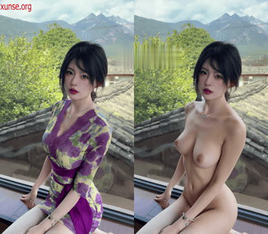 【AI脱衣】网红美女脱衣系列猪猪小野性感小母狗愃氺 配图5