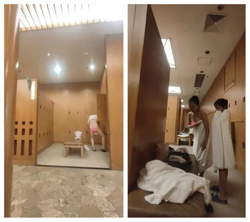 坑爹女主播【少女时代】潜入洗浴会所移动偷拍再遇极品齐肩短发美女撕胸贴和三闺蜜一网 配图9