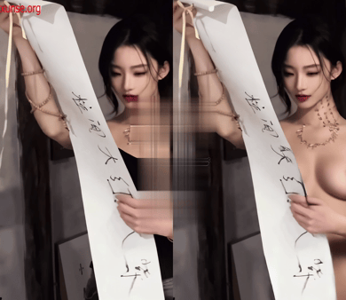 【AI脱衣】彭海芝--网红脱衣---气质美少女，清冷孤傲感拉满了氺 配图4