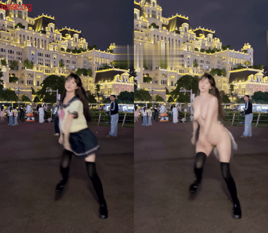 【AI脱衣】网红美女脱衣系列真猪蕾蕾活力小母狗愃氺 配图2