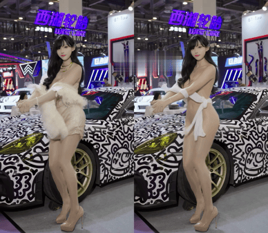 【AI脱衣】网红美女脱衣系列雯粥粥i二次元车模愃氺 配图2