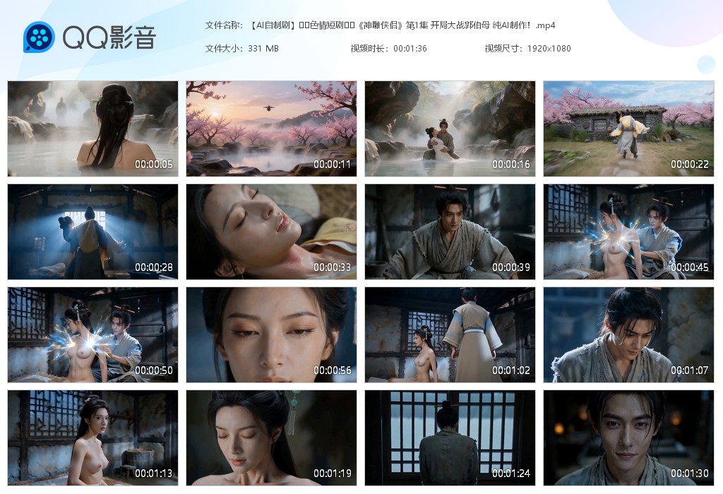 【AI自制剧】色情短剧《神雕侠侣》第1集 开局大战郭伯母 纯AI制作！ 配图6
