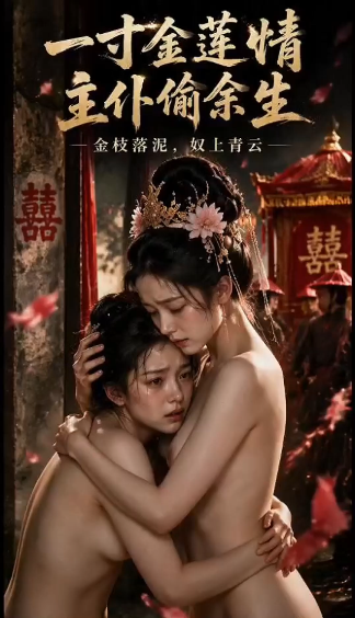 【AI短剧】《一寸金莲情：主仆偷余生》EP1-3集,主仆身份颠倒，禁忌私情在深夜 配图1