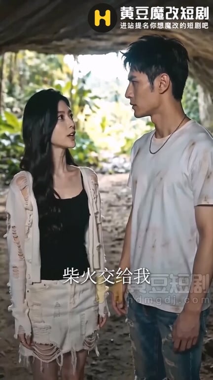 【AI短剧】『荒岛美女劫』第3集 白洁儿奉献肉身主动吸吮肉棒祈求食物！ 配图9
