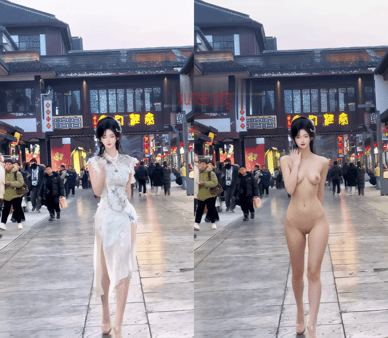 【AI脱衣】网红美女脱衣系列纸鱼（第二弹）国风模特愃氺 配图2