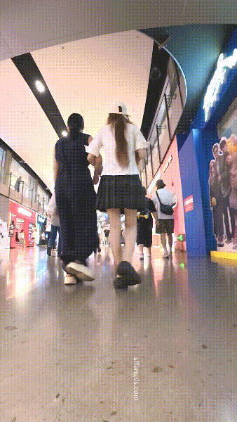 『D·D』230 商场一路跟踪抄底JK裙学生妹 纤细雪白美腿卡通白内 配图16