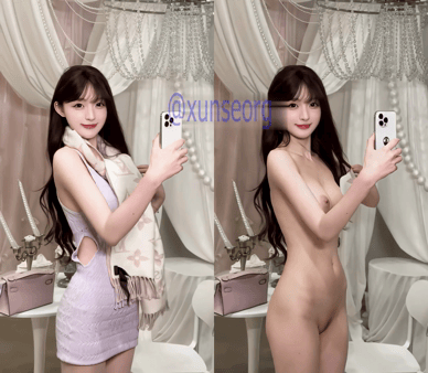 【AI脱衣】网红美女脱衣系列虾仁不眨眼邻家宝贝儿愃氺 配图4