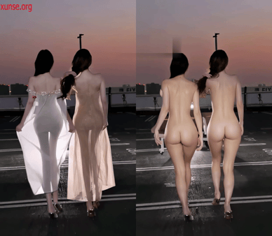【AI脱衣】网红美女脱衣系列王牌双娇黑丝长腿双生小母狗！四条腿玩两年！氺 配图3