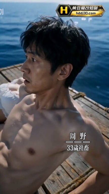 AI短剧《木筏求生靠钓鱼组建后宫》EP1-5 原版 配图1