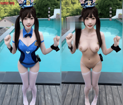 【AI脱衣】网红美女脱衣系列 疯狂摇摆的奶瑶妹妹（第三弹）氺 配图4