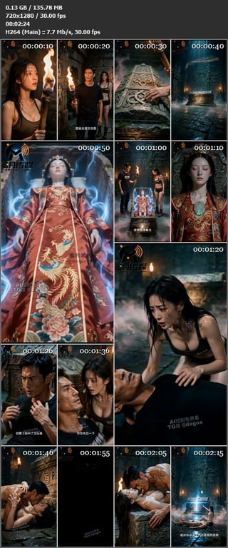 【AI短剧】《大屌神墓：极乐无边》EP1-3集，为寻传说中的大屌墓宝物深入墓门机 配图10