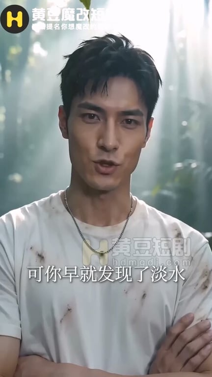 【AI短剧】『荒岛美女劫』第4集完结 孤男寡女掉入石洞美女第一次主动破处！ 配图4