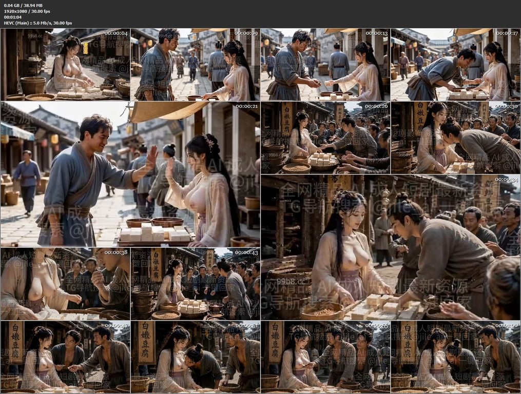【AI短剧】《潘淫莲豆腐坊》EP13-57上下集，买豆腐送吃潘金莲的大白奶，挺傲 配图14
