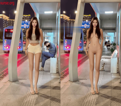 【AI脱衣】网红美女脱衣系列 黄梓淇（第五弹）黑丝长腿骚母狗氺 配图5