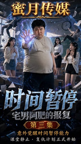 【AI短剧】《时间暂停：宅男阿肥的报复》第1-3集时间暂停，为所欲为！ 配图3