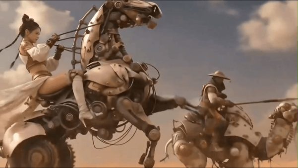 【AI自制短剧】《大漠龙珠》第1-3集女侠真厉害，但还是乖乖服侍好哥几个吧 配图2