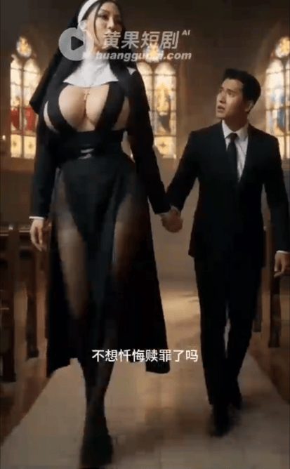 【AI短剧】欲望礼拜堂因为出轨去教堂忏悔的男人又出轨了修女 配图2