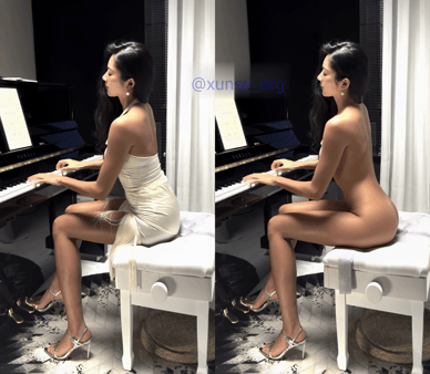 【AI脱衣】网红美女脱衣系列爱丽丝儿黑皮艺术精灵愃氺 配图5