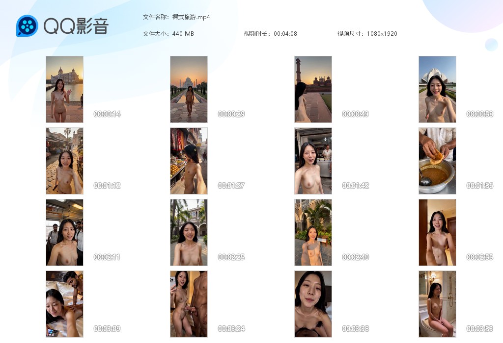 【AI自制小短剧】《裸式旅游》女孩印度旅游vlog，玩累了随便找个野男人回酒店做 配图6