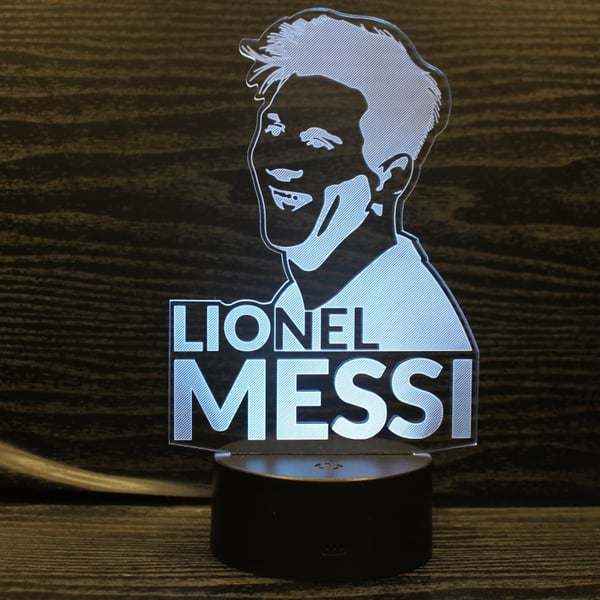 Messi 3D lampe. Lionel Messi natlampe-farveskift i 7 farver