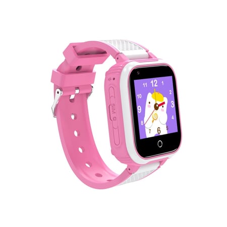 DH9S Vandtæt GPS Smartwatch til børn med 4G. Flot pink ur.